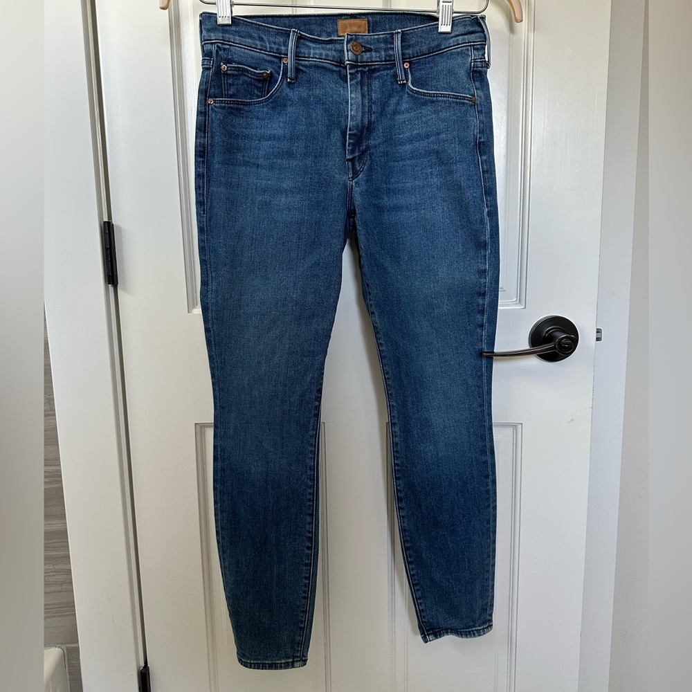MOTHER The Looker Ankle Skinny Mid Rise Jeans Size 27 in River Rule Blue